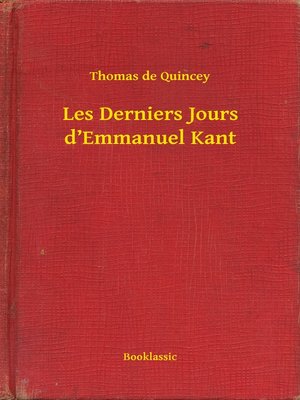 cover image of Les Derniers Jours d'Emmanuel Kant
